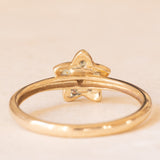 Anello vintage a forma di stella in oro giallo 9K con spinelli sintetici verdi (0.10ctw ca.), anno 2005