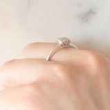 Anello vintage in oro bianco 9K con diamanti (0.15ctw ca.), anni ‘80/‘90