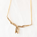 Collana vintage a forma di serpente in oro giallo e bianco 8K con diamanti, anni ‘70