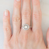 Anello “target” Art Déco in platino con diamanti (0.74ctw ca.), anni ‘20/‘30