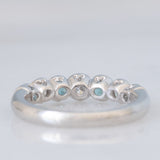 Veretta vintage in platino con alessandriti (0.43ctw) e diamanti (0.51ctw), anni ‘80/‘90
