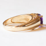 Anello a fascia vintage in oro giallo 9K con ametista (2.20ct ca.), anni ‘60/‘70