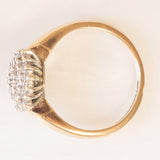 Anello a fiore vintage in oro giallo e bianco 9K con diamanti (0.18ctw ca.), anno 1994