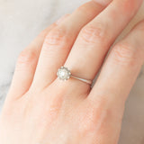 Solitario vintage in oro bianco 18K con diamante di taglio brillante (0.42ct ca.), anni ‘60