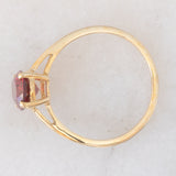 Solitario moderno in oro giallo 10K con granato (1.90ct ca.), anno 2017