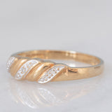 Anello vintage in oro giallo 9K con diamante e con design intrecciato, anno 1993