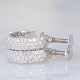 Orecchini vintage a cerchio in platino con diamanti (1ctw)