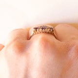 Anello vintage in oro giallo 9K con ametiste (0.50ctw ca.) e diamanti, anno 1990
