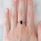 Anello da cocktail vintage in oro giallo 9K con ametista (1ct ca.), anno 1991