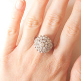 Anello vintage in oro bianco 18K con diamanti (1.18ctw ca.), anni '70
