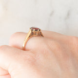 Solitario antico in oro giallo 9K con granato (1.20ct ca.), anni ‘20/‘30