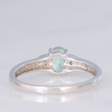 Trilogy moderno in oro bianco 9K con smeraldo (0.40ct ca.) e diamanti (0.03ctw ca.), anno 2007