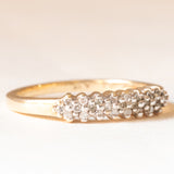 Anello vintage in oro giallo e bianco 9K con diamanti (0.12ctw ca.)