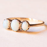 Anello trilogy antico in oro giallo 9K con opali (0.90ctw ca.), anni ‘10