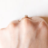 Solitario vintage in oro giallo 14K con diamante di taglio brillante (0.15ct ca.), anni ‘60/‘70