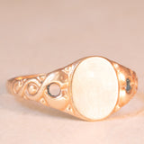 Anello da sigillo vintage in oro giallo 9K, anni ‘60