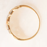 Anello “Keeper” (custode) vintage in oro giallo e bianco 9K con diamanti, anni ‘50/‘60