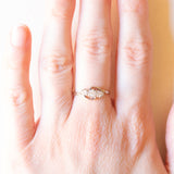 Trilogy bypass antico in oro giallo e bianco 15K con diamanti (0.12ctw ca.), anni ‘20