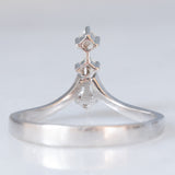 Trilogy vintage in oro bianco 14K con diamanti di taglio brillante (0.15ctw ca.), anni ‘70