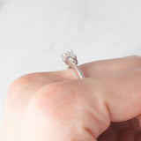 Anello vintage in oro bianco 14K con diamanti di taglio brillante (0.49ctw ca.), anni ‘70