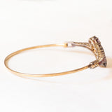 Braccialetto vintage con serpenti stilizzati in oro giallo 8K con granati (4ctw ca.), anni ‘60