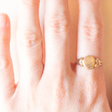 Anello vintage da sigillo in oro giallo 9K, anno 1974