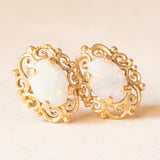 Orecchini vintage in oro giallo 9K con opali (0.70ctw ca.), anno 1981