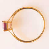 Anello vintage in oro giallo 9K con ametista (0.80ct ca.), anni ‘70/‘80