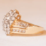 Anello vintage in oro giallo e bianco 14K con diamanti di taglio brillante (1ctw ca.), anni ‘70