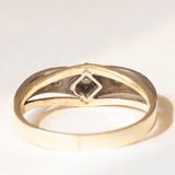 Anello trilogy antico in oro giallo e bianco 14K con diamanti (0.06ctw ca.), anni ‘30/‘40