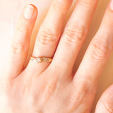 Anello vintage in oro giallo 9K con diamanti (0.10ctw ca.), anno 1995