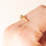 Toi et Moi vintage in oro giallo e bianco 18K con diamanti di taglio vecchia Europa (0.06ctw ca.), anni ‘60