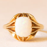 Anello vintage in oro giallo 14K con opale (1.20ct ca.), anni ‘70