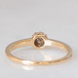 Anello a fiore vintage in oro giallo 14K con diamanti di taglio brillante (0.10ctw ca.), anni ‘80