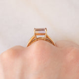 Anello da cocktail vintage in oro giallo 9K con ametrina (1.38ct)