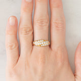 Anello a fascia vintage in oro giallo 18K con diamanti di taglio brillante (1ctw ca), anni ‘70