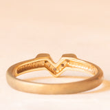Anello a “V” vintage in oro giallo e bianco 9K con diamanti, anni ‘70