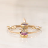 Pendente antico lavalier in oro giallo 9K con tormaline rosa (0.40ctw ca.) e perline bianche, anni ‘10/‘20