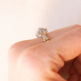 Anello vintage in oro giallo e bianco 9K con diamanti (0.40ctw ca.), anno 1994