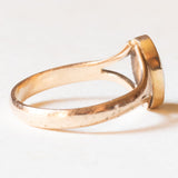 Anello vintage in oro giallo 14K con opale sintetico, anni ‘70