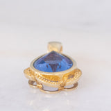 Ciondolo vintage in oro giallo 9K con fluorite (4.30ct ca.), anni ‘80