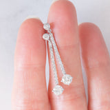 Orecchini pendenti vintage in oro bianco 18K con diamanti (1.15ctw), anni ‘90