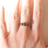 Anello vintage in oro giallo 9K con tormaline arancioni (0.80ctw ca.) e diamanti (0.04ctw ca.), anno 2006