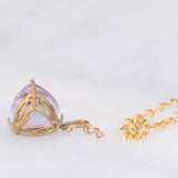 Collana da cocktail vintage in oro giallo 8K con ametista, anni ‘80