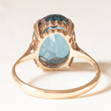 Anello da cocktail vintage in oro giallo 9K con spinello sintetico (5.80ct ca.), anno 1995