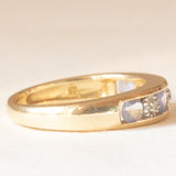 Veretta vintage in oro giallo e bianco 9K con tanzaniti (0.40ctw ca.) e diamanti, anno ‘2008