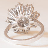 Anello a fiocco di neve vintage in oro bianco 18K con diamanti di taglio brillante (2ctw ca.), anni ‘60/‘70