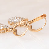 Orecchini pendenti in oro giallo e bianco 9K con diamanti (0.12ctw ca.), anni ‘80