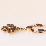 Collier vintage in oro giallo 8K con granati, anni ‘50/‘60