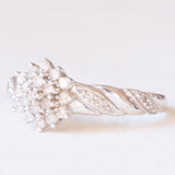 Anello vintage in oro bianco 9K con diamanti (0.20ctw ca.), anni ‘60/‘70